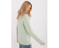 Fuchsiový dámský oversize svetr s 3/4 rukávy Zelená, Univerzální