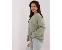 Fuchsiový dlouhý svetr s copánky Zelená, Univerzální