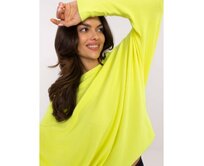 Fuchsiový svetr plus size s ozdobnými knoflíky Žlutá, Univerzální