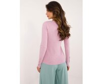 Ecru-špinavě růžová dámská pruhovaná blůza s rolákem Fialová, S/M