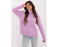 Světle fialové pletené šaty s copánky Fialová, Univerzální