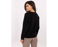 Světle růžový dámský svetr s příměsí vlny Černá, Univerzální