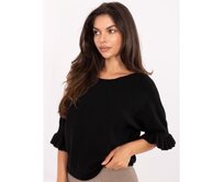 Světle růžový dámský svetr s viskózou Černá, Univerzální