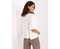 Světle béžový dámský svetr s nášivkou medvídka Bílá, Univerzální