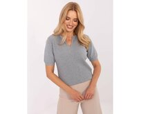 Červený dámský svetr s výstřihem do V Šedá, S/M