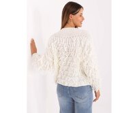 Ecru dámský svetr boho s vlnou RUE PARIS Ecru, Univerzální