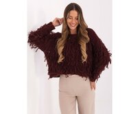 Bordový oversize svetr ve stylu boho RUE PARIS Kaštanová, Univerzální