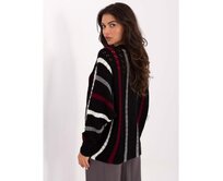 Černý prolamovaný svetr netopýr Černá, Univerzální