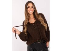 Hnědý oversize svetr v jednobarevném provedení Hnědá, Univerzální