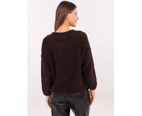 Čokoládový bouclé svetr se zipem RUE PARIS Hnědá, Univerzální