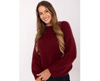 Bordový oversize svetr v jednobarevném provedení. Kaštanová, Univerzální