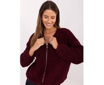 Bordový rozepínací svetr boucle RUE PARIS Kaštanová, Univerzální