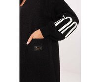 Černý dámský kardigan s nápisy na rukávech Černá, Univerzální