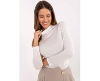 Ecru blůza s dlouhým rukávem a polokrkem RUE PARIS Ecru, Univerzální