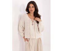 Světle béžový oversize svetr s příměsí vlny Béžová, Univerzální