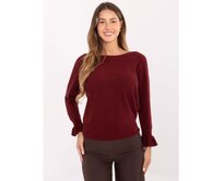 Bordový dámský oversize svetr s viskózou Kaštanová, Univerzální