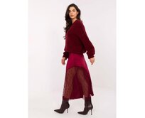 Bordový bouclé svetr oversize střihu Kaštanová, Univerzální