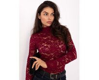 Burgundská přiléhavá blůza z krajky Kaštanová, Univerzální