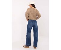 Bežový bouclé svetr s ohrnutými rukávy Béžová, Univerzální