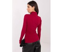 Bordová pruhovaná základní blůza RUE PARIS Kaštanová, S/M