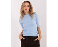 Světle modrý klasický svetr s polokrkem Světle modrá, S/M