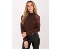 Hnědá elegantní blůza s dlouhými rukávy RUE PARIS Hnědá, Univerzální