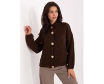 Čokoládově hnědý dámský svetr s vlnou Hnědá, Univerzální