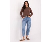 Světle hnědý dámský svetr s příměsí alpaky Hnědá, Univerzální