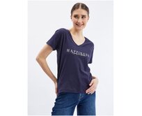 Tmavě modré dámské tričko Modrá, M