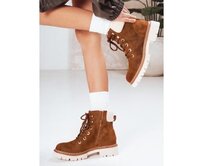 Dámské semišové kozačky velbloudí Karamelová, 36