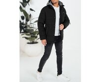 Pánská zimní bunda prošívaná s kapucí černá Černá, XL