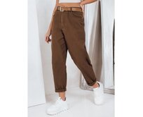 Dámské džíny mom fit hnědé Hnědá, XXL