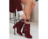 Dámské semišové kozačky červené Červená, 36