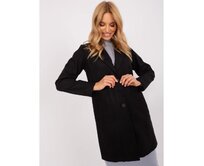 Dámský kabát s knoflíky a kapsami ITNY černý Černá, M