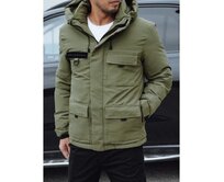 Pánská zimní bunda s kapucí zelená Zelená, S/48