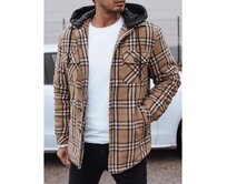 Pánská zateplená bunda s kapucí béžová Béžová, M