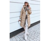 Dámská prošívaná bunda MENSI béžová Béžová, S