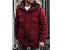 Pánská bunda zimní s kapucí LEON bordó Černá, M