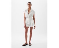 Lněné kraťasy high rise Bílá, L