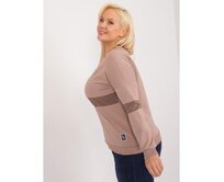 Dámská halenka plus size s výstřihem do V tmavě béžová Vícebarevný, Univerzální