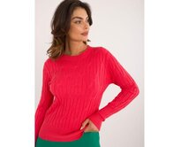 Dámský svetr s kulatým výstřihem korálový Cihlová, Univerzální