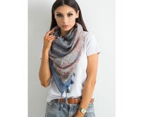 Dámský šátek s potiskem a střapci JUSTIN modrý Modrá, Univerzální