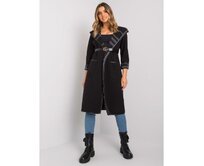 Dámský kabát s kapucí LATESCHA černý Černá, Univerzální
