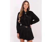 Černé bavlněné tričko s broží Černá, Univerzální