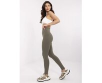 Khaki sportovní legíny basic z bavlny Khaki, M