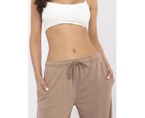 Tmavě béžové basic tepláky s rovnými nohavicemi Vícebarevný, S/M