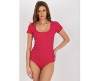 Fuchsiové přiléhavé body basic s pruhy Růžová, S