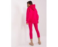 Fuchsiový casualový komplet s teplákovou mikinou Růžová, L/XL