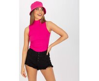 Růžový pruhovaný basic top s polokrkem RUE PARIS Růžová, L