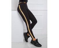 Černo-zlaté legíny Rissa RUE PARIS Vícebarevný, S